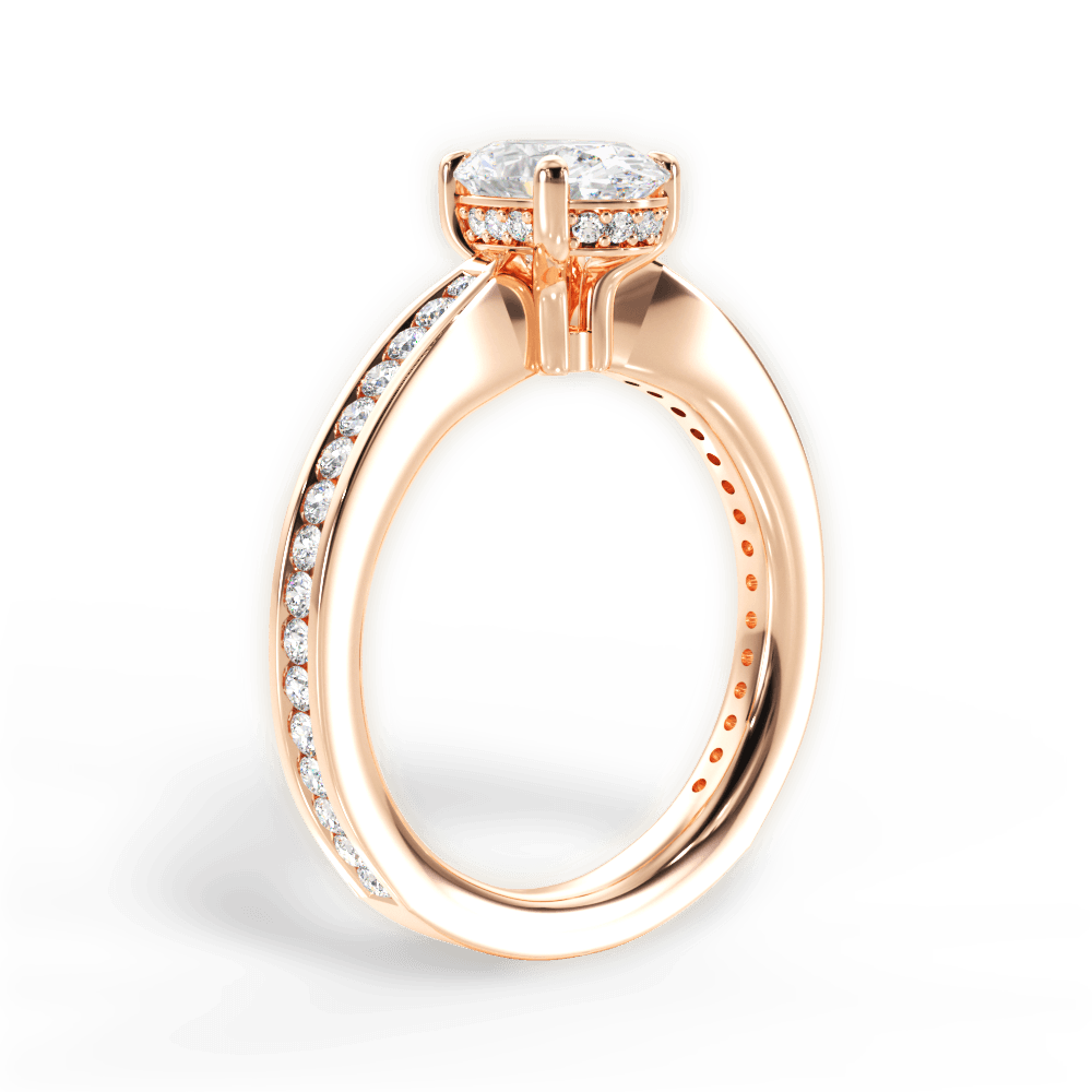 Katelyn Oval Cut Lab Grown Diamond 18Kt Rose Gold Engagement Ring - View 4