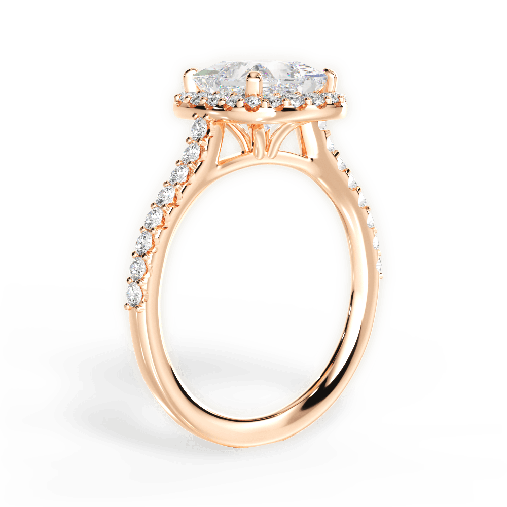 Ingrid Princess Cut Lab Grown Diamond 18Kt Rose Gold Engagement Ring - View 2