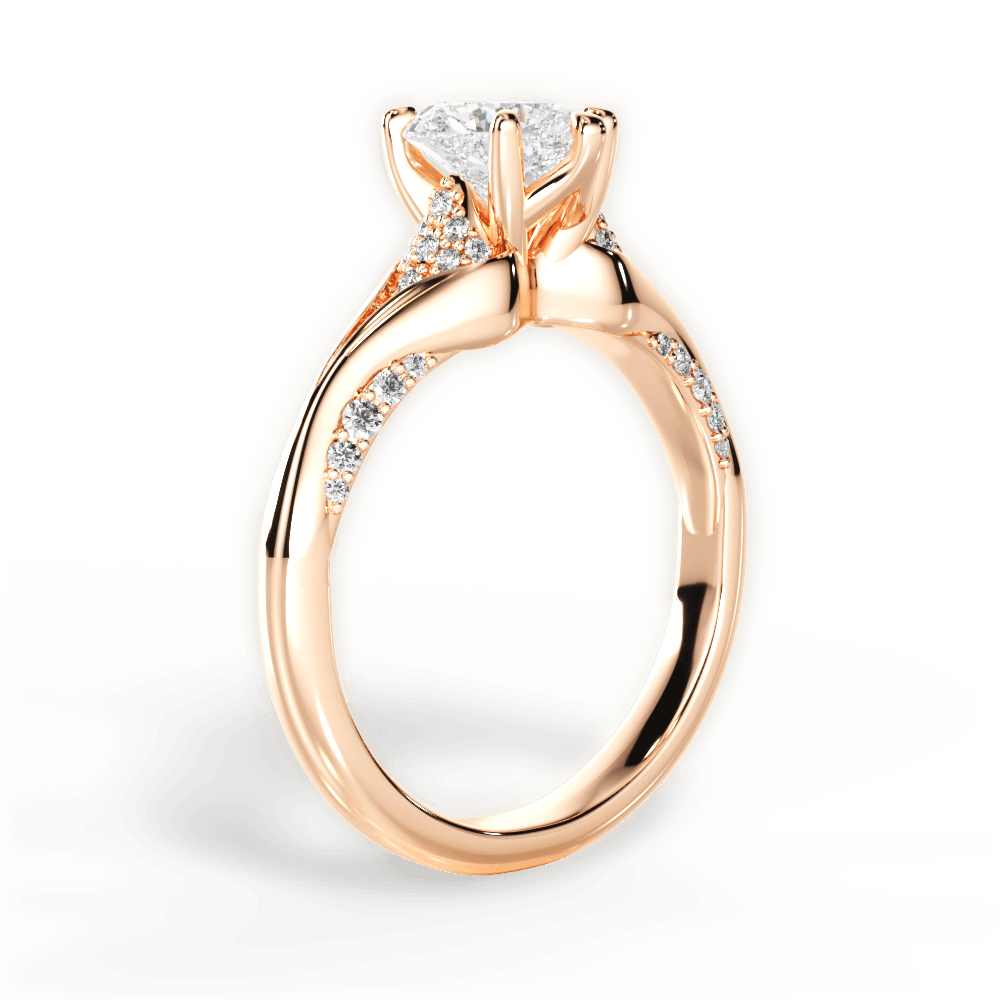 Isabel Heart Cut Lab Grown Diamond 18Kt Rose Gold Engagement Ring - View 3