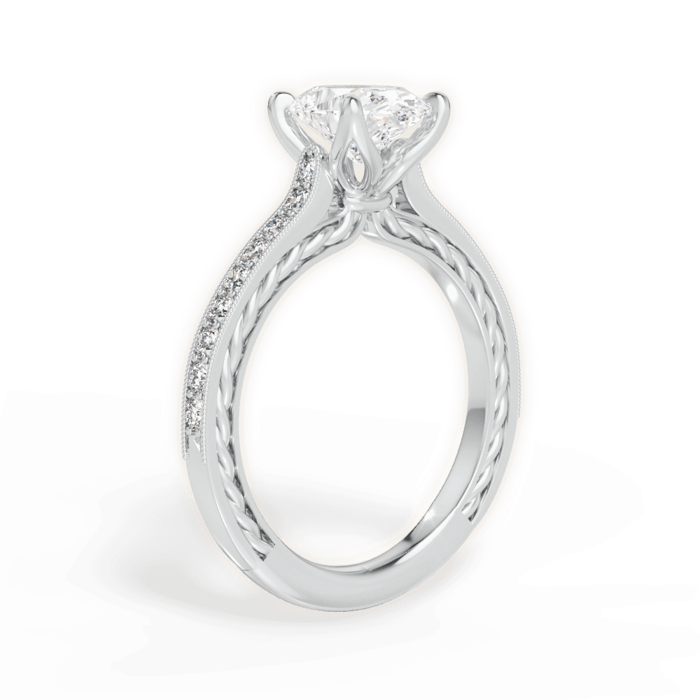 Gilda Oval Cut Lab Grown Diamond 18Kt White Gold Engagement Ring - View 2