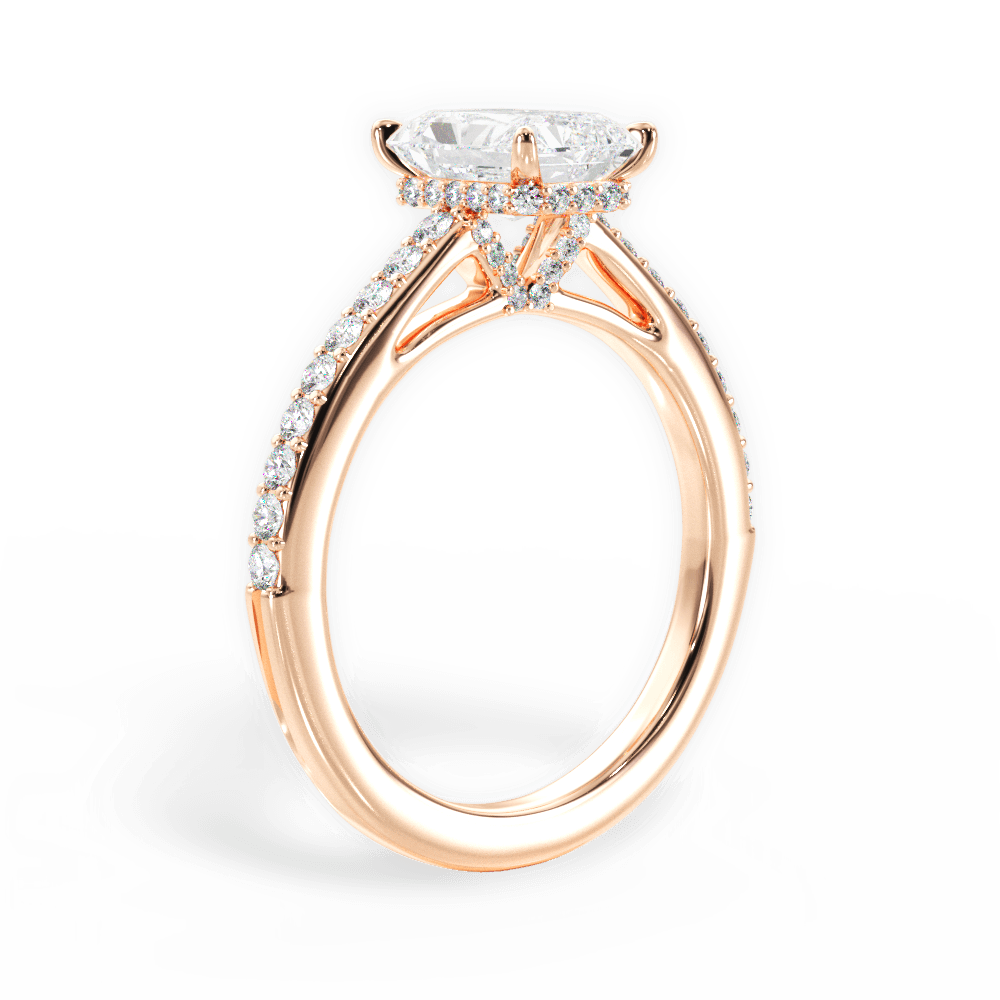 Joan Radiant Cut Lab Grown Diamond 18Kt Rose Gold Engagement Ring - View 2
