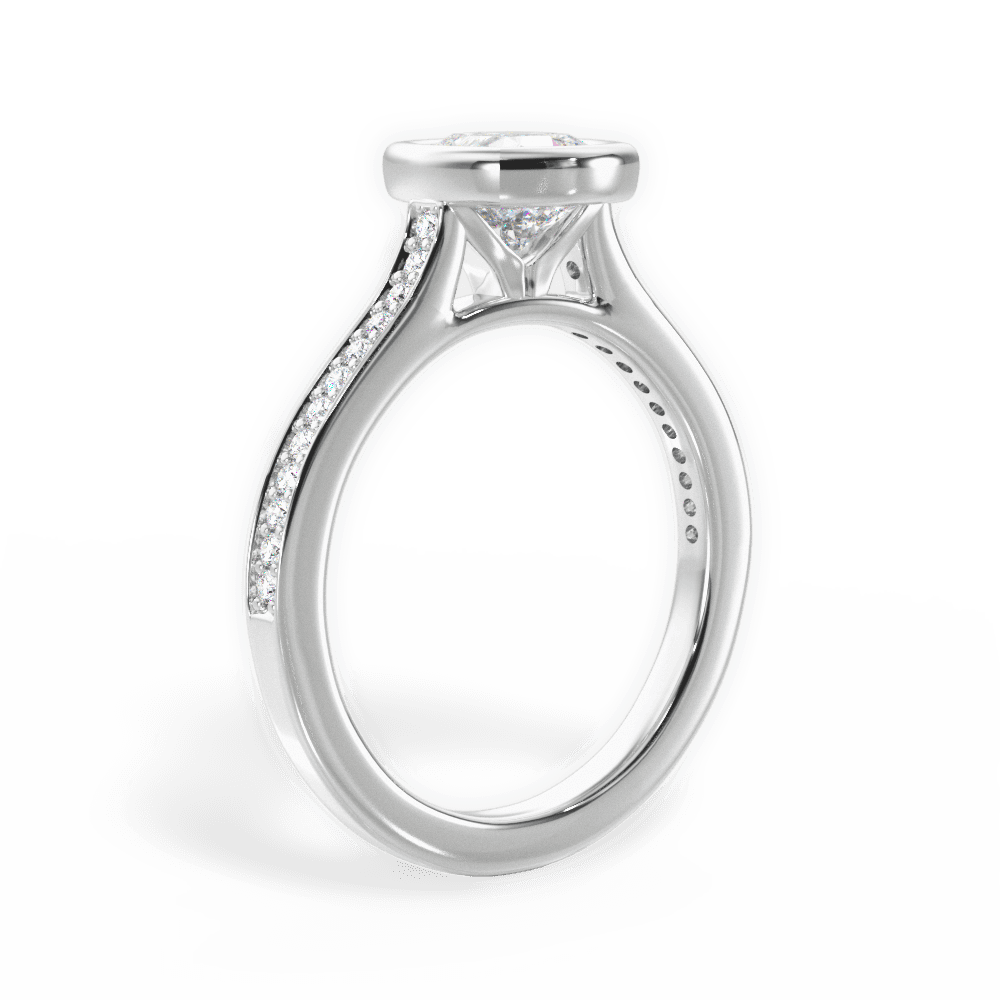 Deanna Cushion Cut Lab Grown Diamond 14Kt White Gold Engagement Ring - View 2