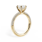 Lisa Asscher Cut Lab Grown Diamond 18Kt Yellow Gold Engagement Ring - View 4