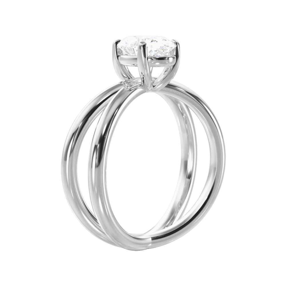 Ada Oval Cut Lab Grown Diamond 18Kt White Gold Engagement Ring - View 2