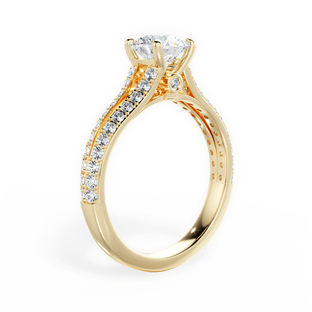 Kendra Round Cut Lab Grown Diamond 18Kt Yellow Gold Engagement Ring - View 4