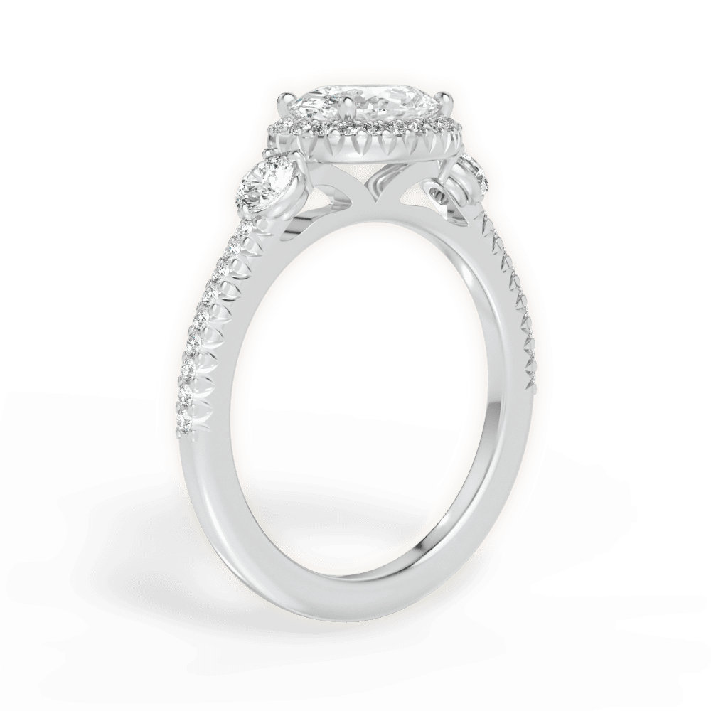 Kara Oval Cut Lab Grown Diamond 18Kt White Gold Engagement Ring - View 4