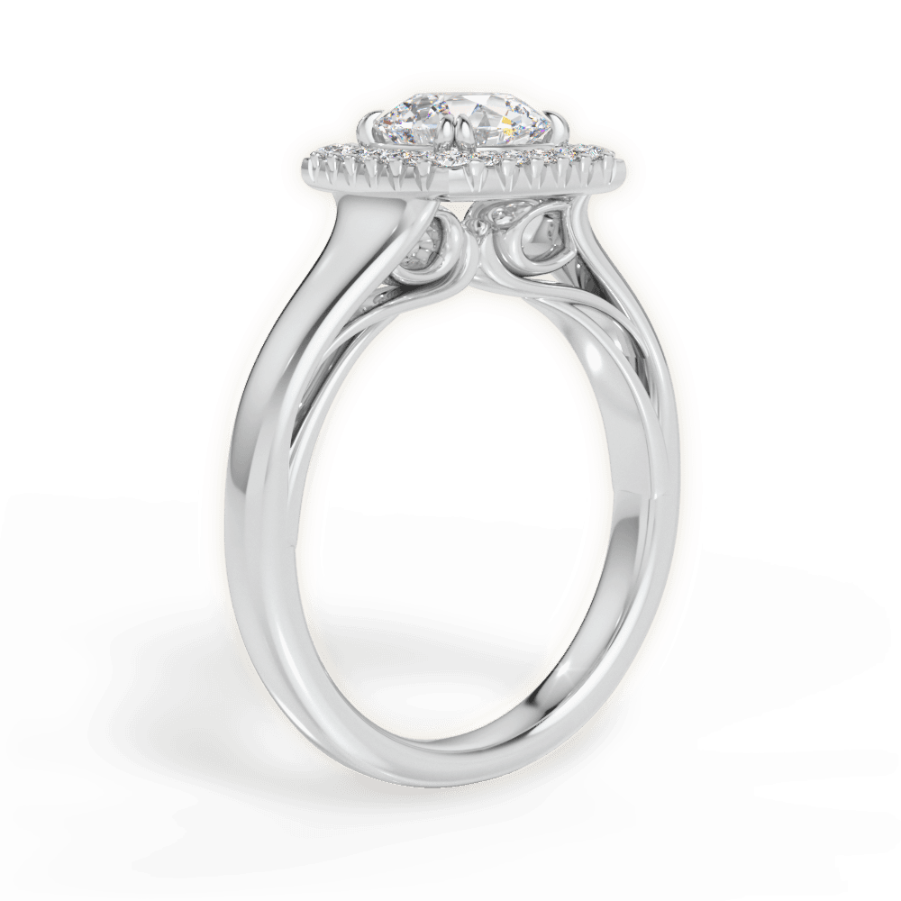 Jasmin Round Cut Lab Grown Diamond 14Kt White Gold Engagement Ring - View 3