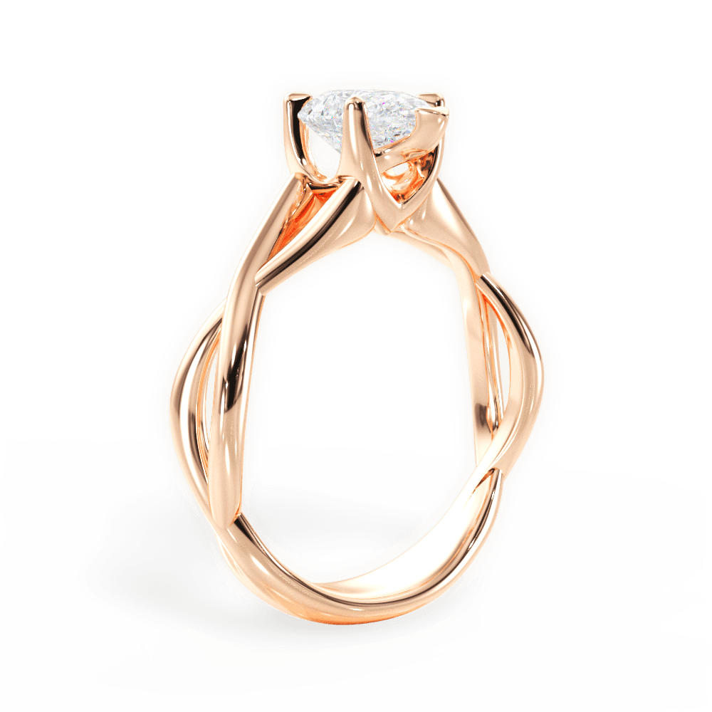 Aubrey Pear Cut Lab Grown Diamond 18Kt Rose Gold Engagement Ring - View 3
