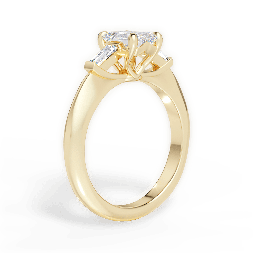 Emily Emerald Cut Lab Grown Diamond 18Kt Yellow Gold Engagement Ring - View 2