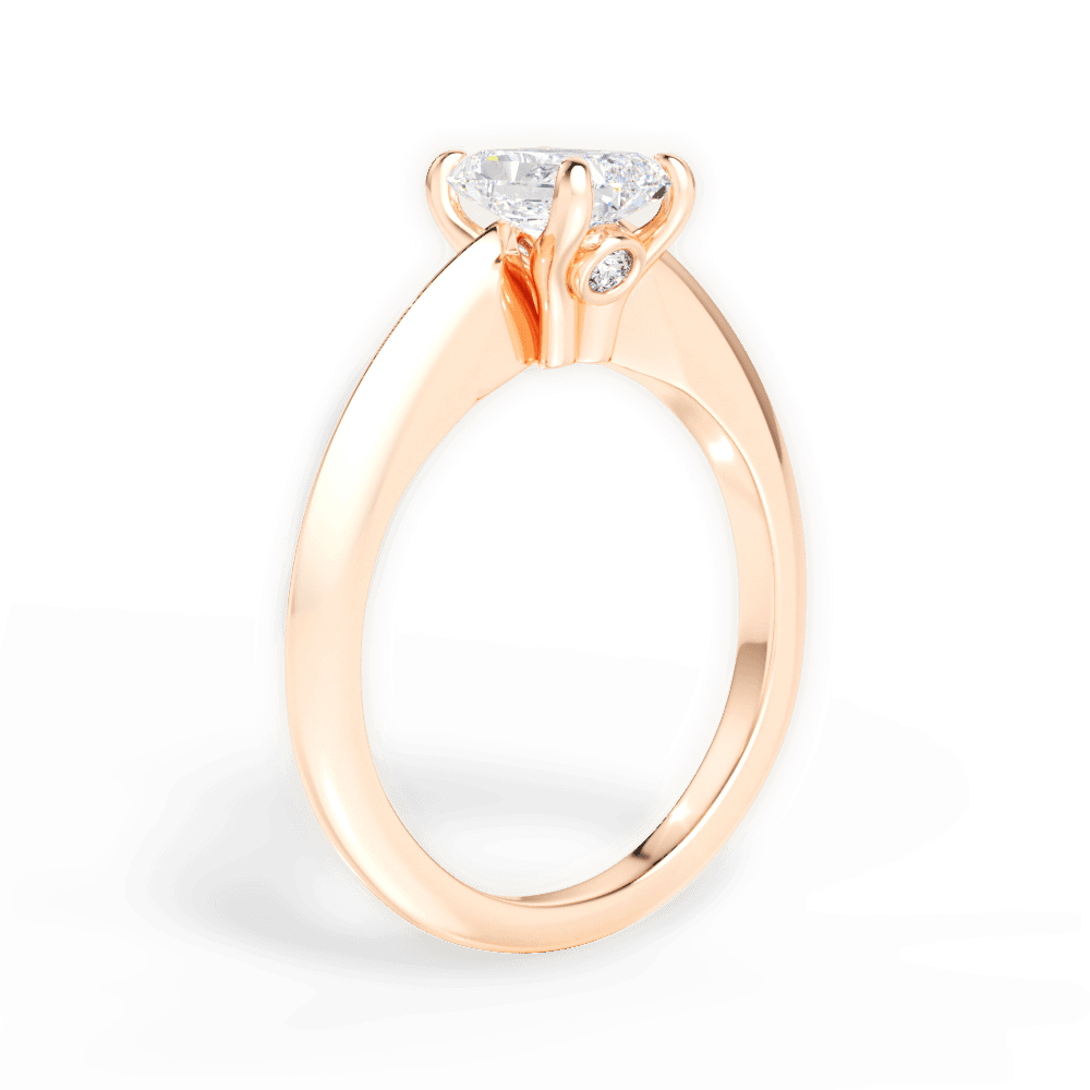 Diana Radiant Cut Lab Grown Diamond 18Kt Rose Gold Engagement Ring - View 4