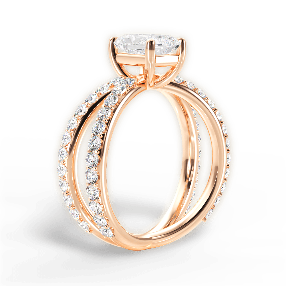 Lauren Radiant Cut Lab Grown Diamond 18Kt Rose Gold Engagement Ring - View 4