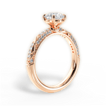 Gloria Round Cut Lab Grown Diamond 18Kt Rose Gold Engagement Ring - View 2