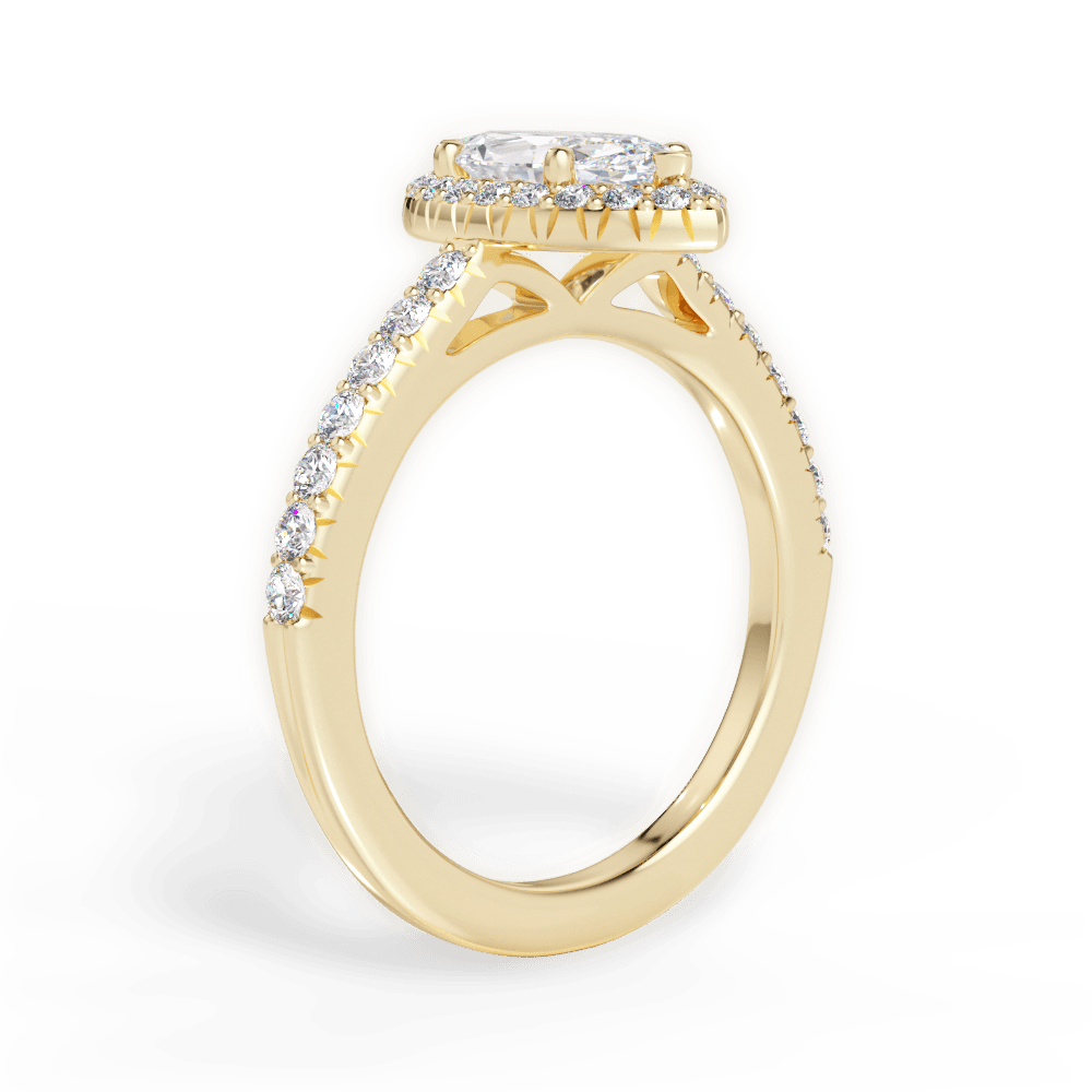 Kathleen Marquise Cut Lab Grown Diamond 18Kt Yellow Gold Engagement Ring - View 2