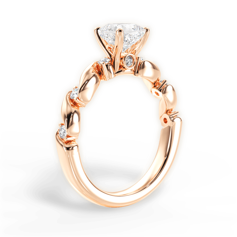 Emma Cushion Cut Lab Grown Diamond 18Kt Rose Gold Engagement Ring - View 3