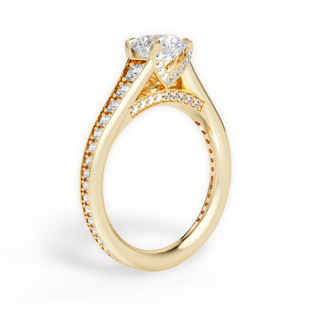 Leslie Round Cut Lab Grown Diamond 18Kt Yellow Gold Engagement Ring - View 2