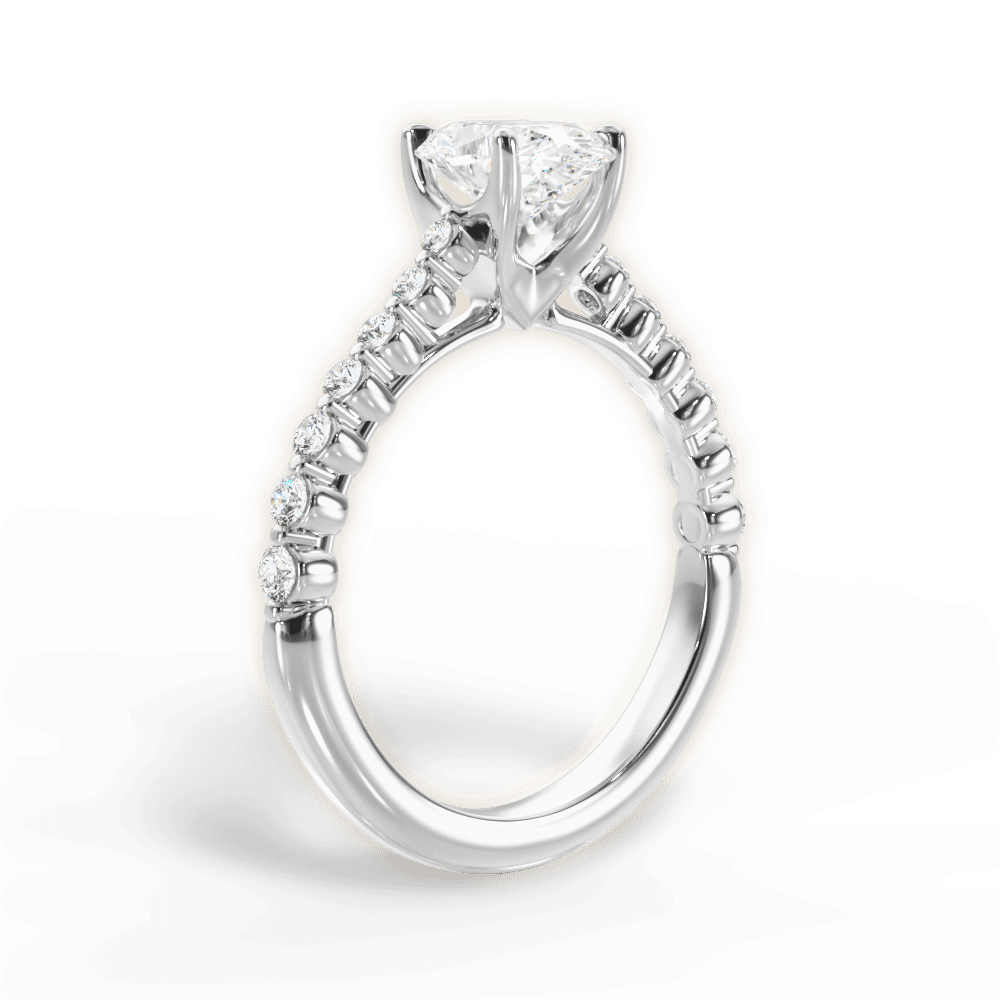 Dana Oval Cut Lab Grown Diamond 18Kt White Gold Engagement Ring - View 2