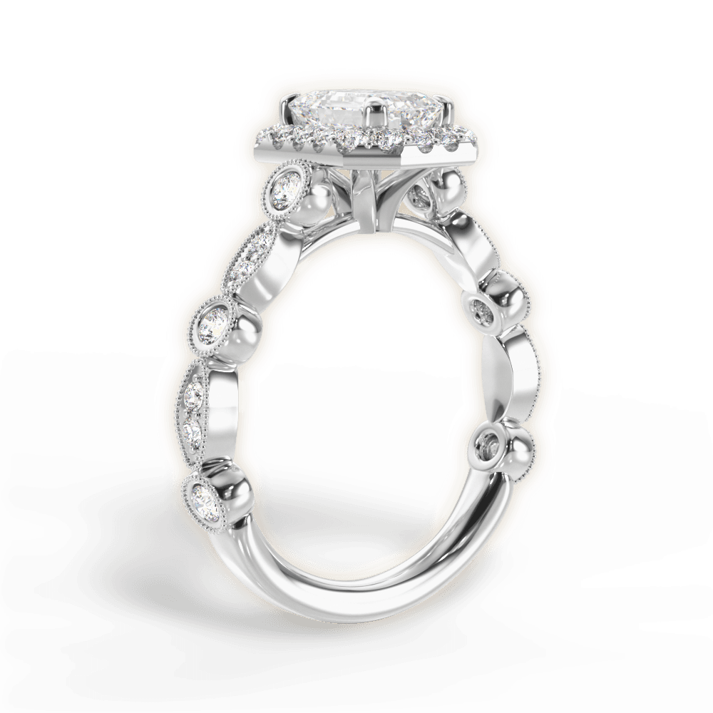 Irene Emerald Cut Lab Grown Diamond 14Kt White Gold Engagement Ring - View 4