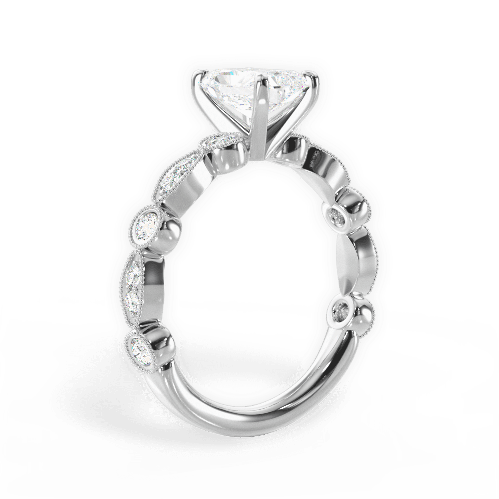 Edith Radiant Cut Lab Grown Diamond Platinum Engagement Ring - View 3