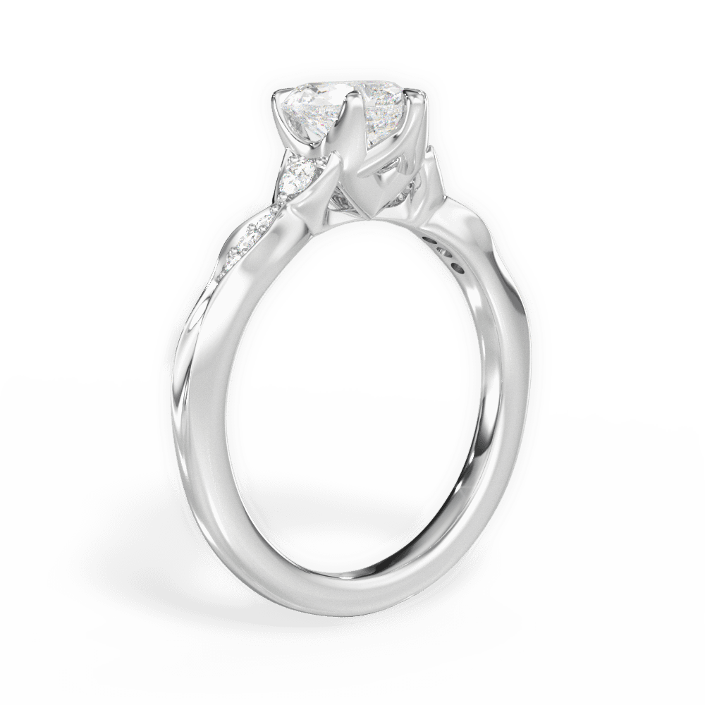 Cassie Heart Cut Lab Grown Diamond 18Kt White Gold Engagement Ring - View 2