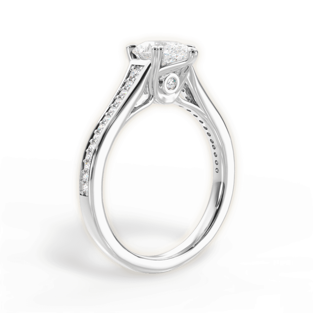Delia Pear Cut Lab Grown Diamond 14Kt White Gold Engagement Ring - View 4