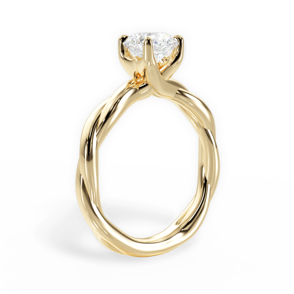 Bianca Round Cut Lab Grown Diamond 18Kt Yellow Gold Engagement Ring - View 2