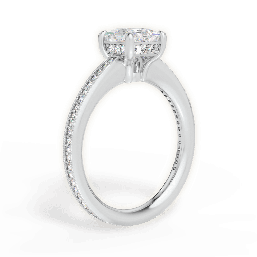 Janet Princess Cut Lab Grown Diamond Platinum Engagement Ring - View 3