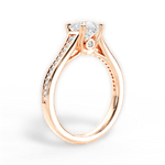 Delia Asscher Cut Lab Grown Diamond 18Kt Rose Gold Engagement Ring - View 3