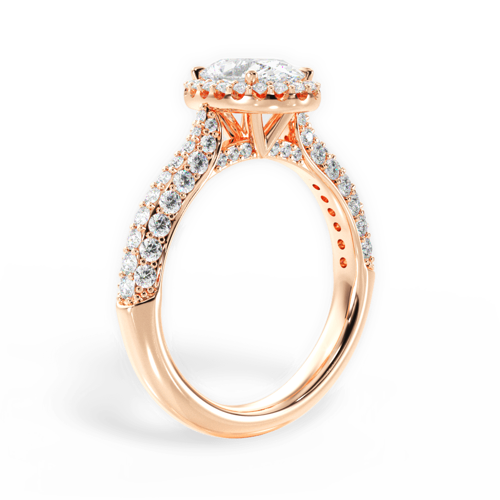Lucy Oval Cut Lab Grown Diamond 18Kt Rose Gold Engagement Ring - View 4