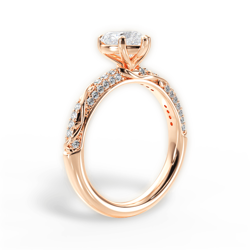 Gloria Heart Cut Lab Grown Diamond 18Kt Rose Gold Engagement Ring - View 4