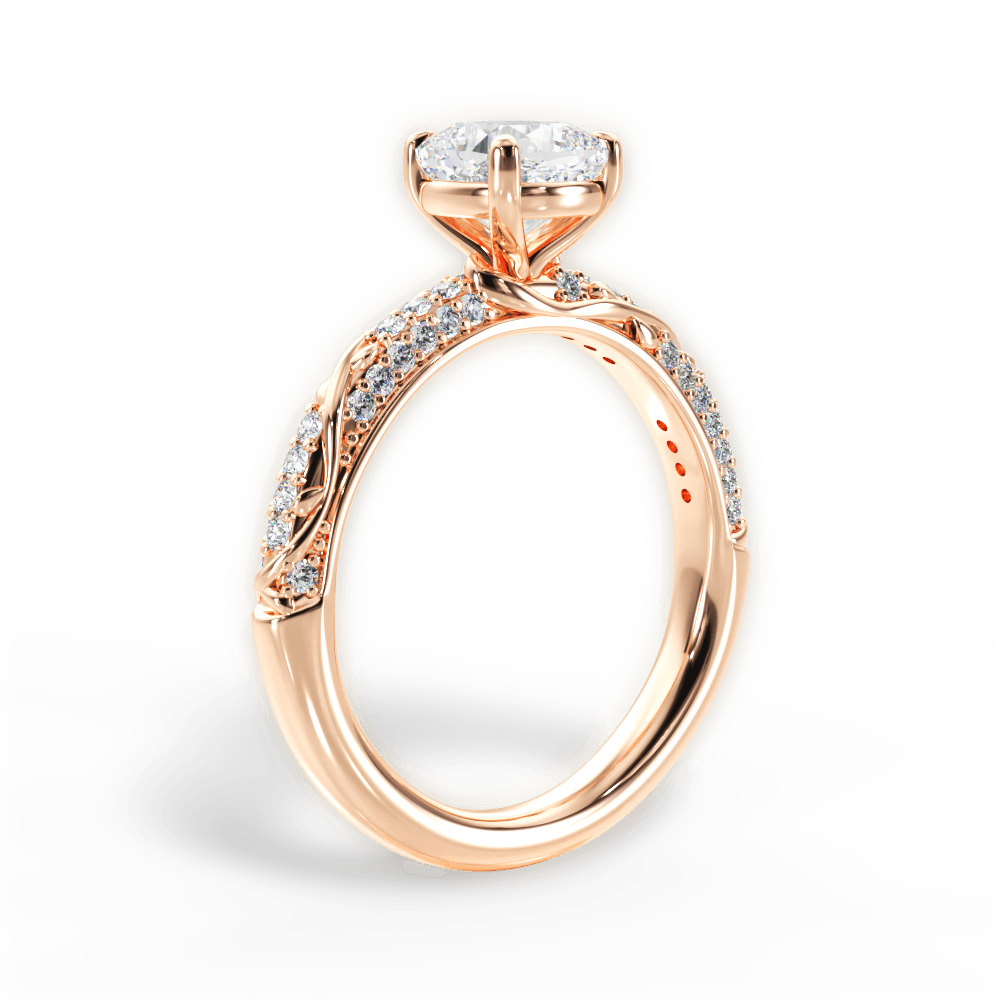 Gloria Cushion Cut Lab Grown Diamond 18Kt Rose Gold Engagement Ring - View 4