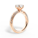 Gloria Cushion Cut Lab Grown Diamond 18Kt Rose Gold Engagement Ring - View 4