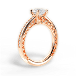 Donna Round Cut Lab Grown Diamond 18Kt Rose Gold Engagement Ring - View 3