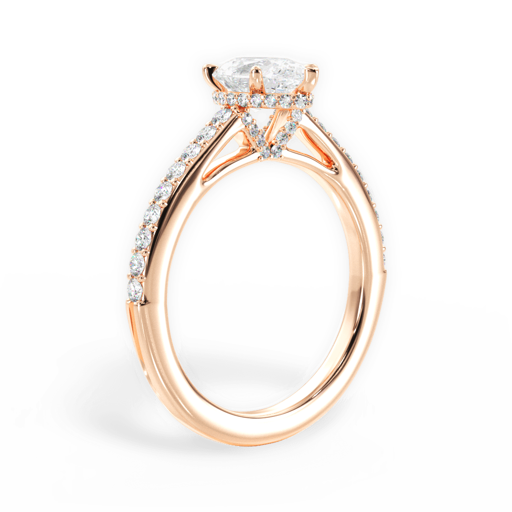 Joan Pear Cut Lab Grown Diamond 18Kt Rose Gold Engagement Ring - View 4