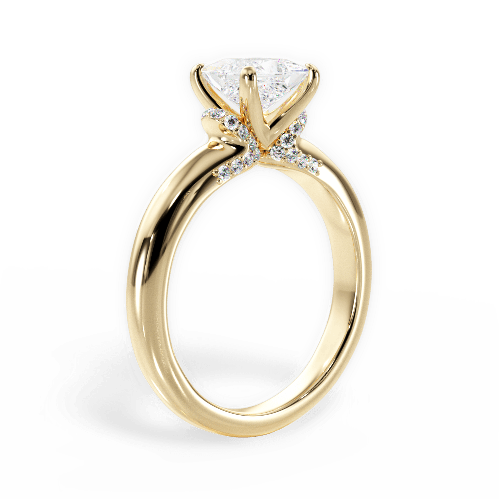 Florence Princess Cut Lab Grown Diamond 18Kt Yellow Gold Engagement Ring - View 4