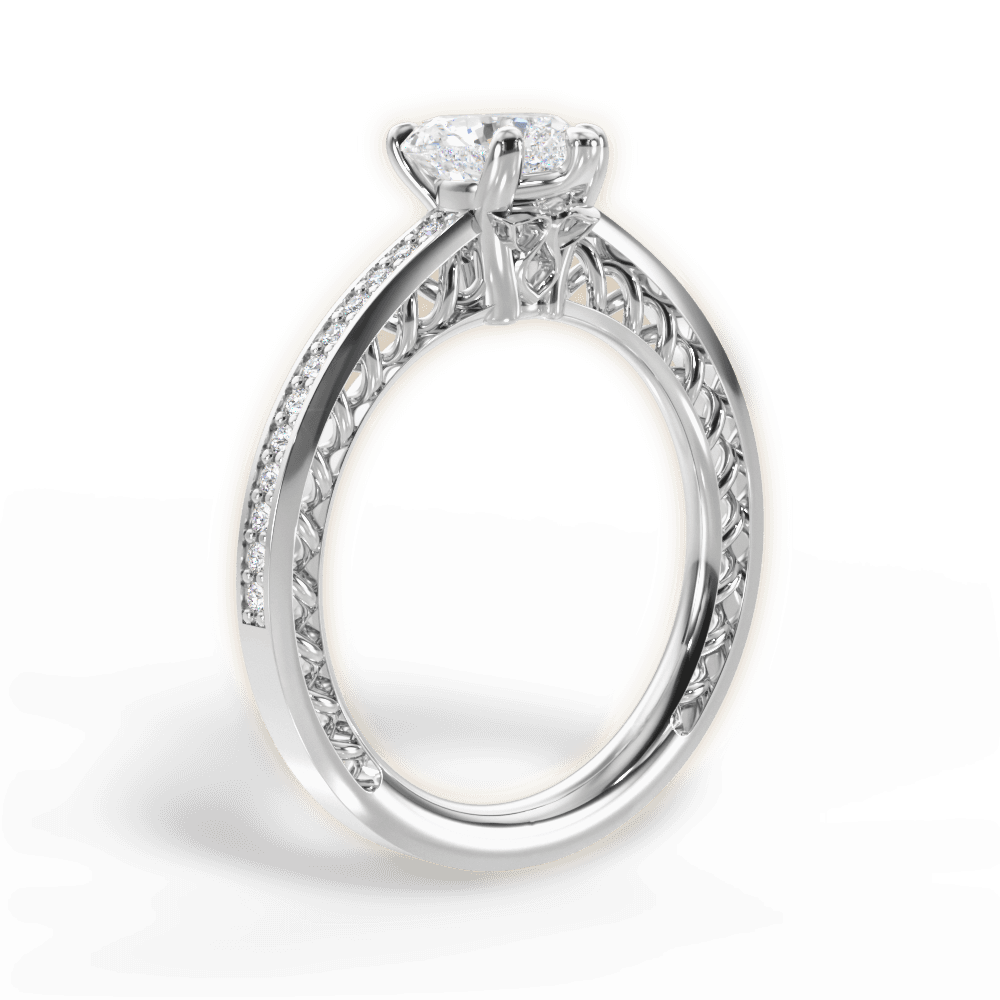 Donna Heart Cut Lab Grown Diamond Platinum Engagement Ring - View 4
