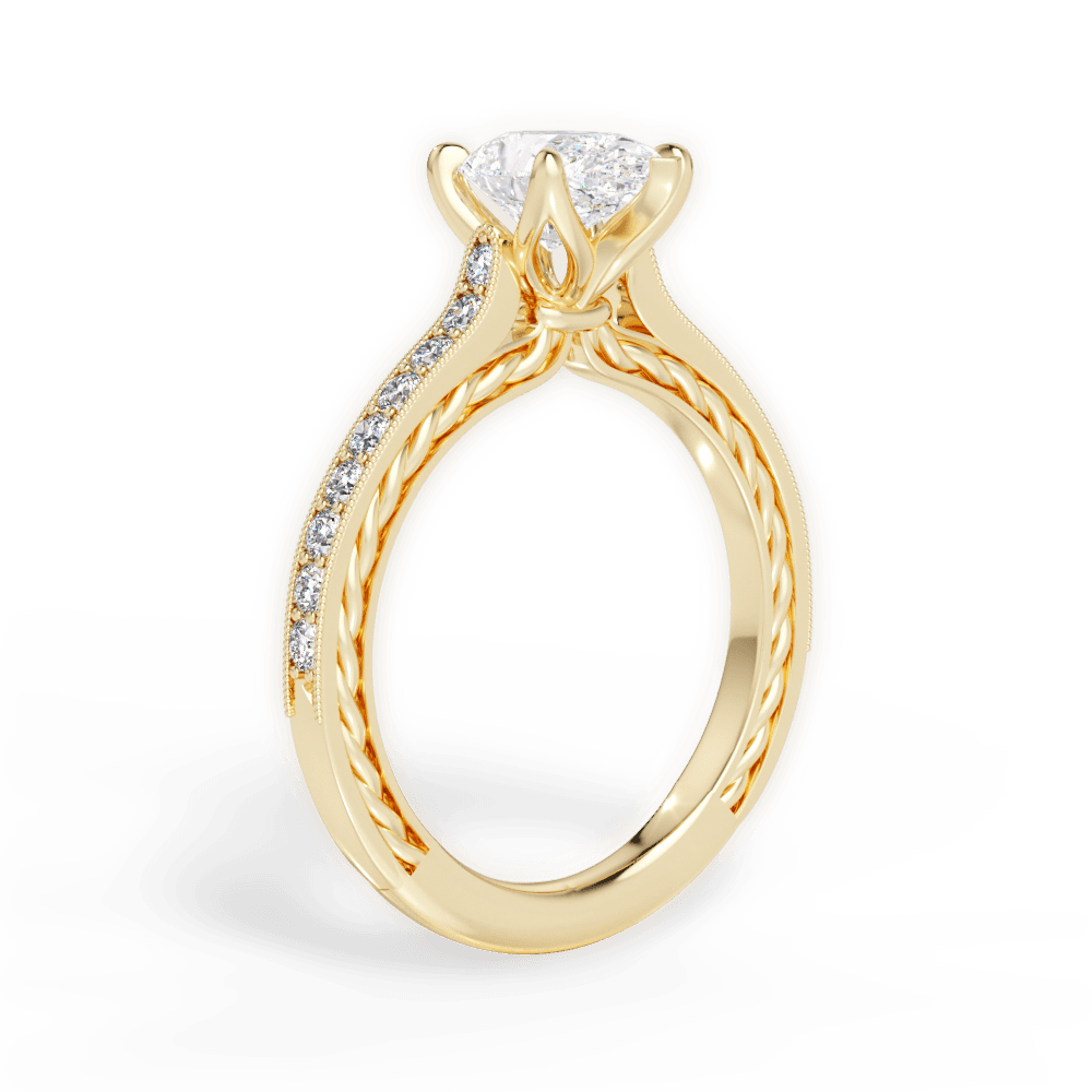 Gilda Pear Cut Lab Grown Diamond 18Kt Yellow Gold Engagement Ring - View 3