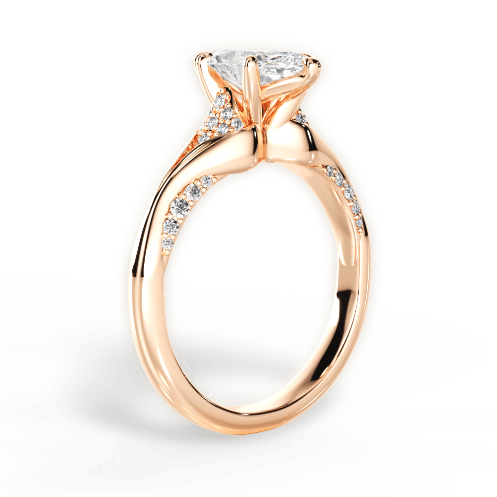 Isabel Marquise Cut Lab Grown Diamond 18Kt Rose Gold Engagement Ring - View 3