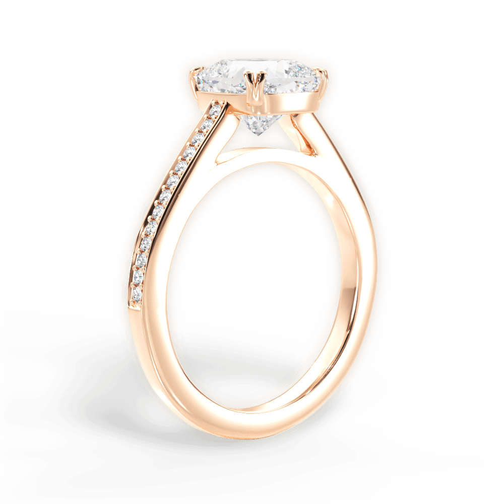 Denise Cushion Cut Lab Grown Diamond 18Kt Rose Gold Engagement Ring - View 4