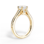 Delia Asscher Cut Lab Grown Diamond 18Kt Yellow Gold Engagement Ring - View 2