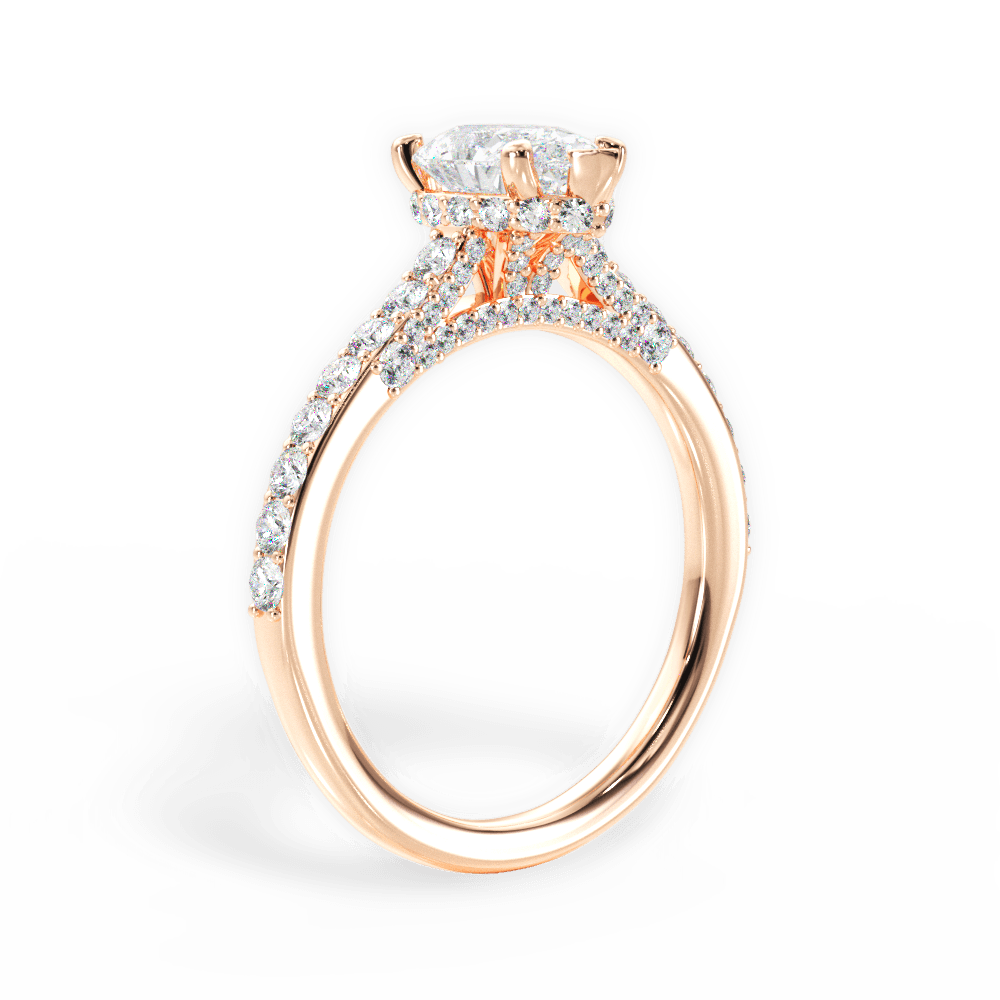 Laura Pear Cut Lab Grown Diamond 18Kt Rose Gold Engagement Ring - View 3
