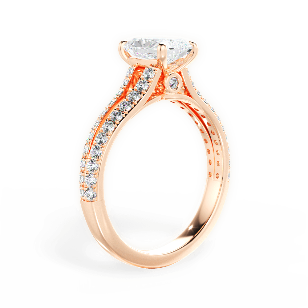 Kendra Radiant Cut Lab Grown Diamond 18Kt Rose Gold Engagement Ring - View 2