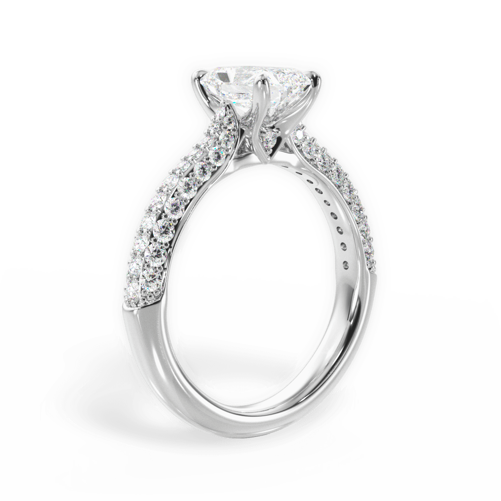 Kira Radiant Cut Lab Grown Diamond 18Kt White Gold Engagement Ring - View 3