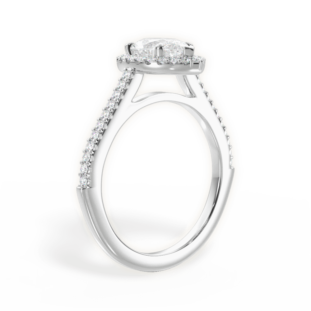 Jeanne Pear Cut Lab Grown Diamond Platinum Engagement Ring - View 4