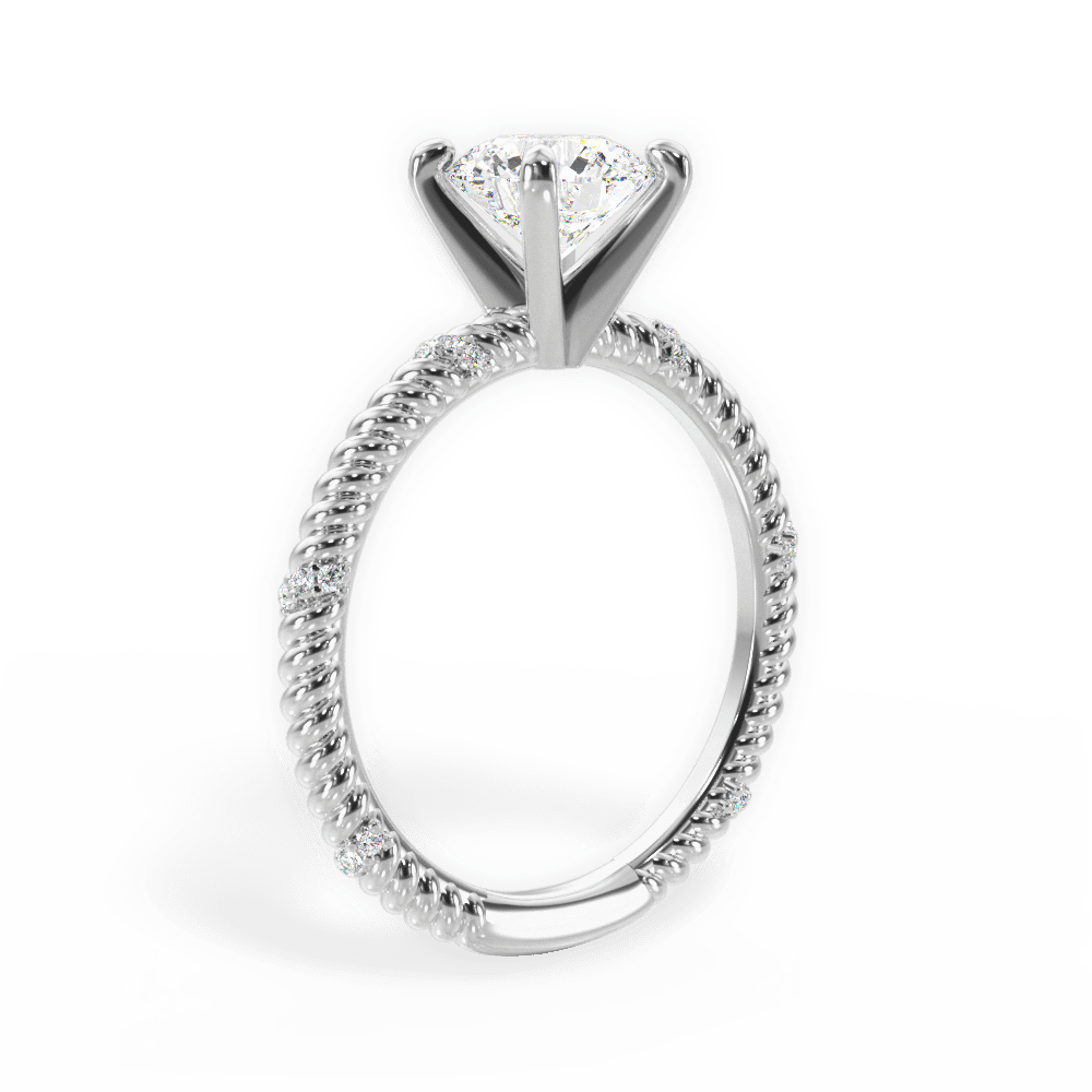 Chloe Round Cut Lab Grown Diamond 18Kt White Gold Engagement Ring - View 4