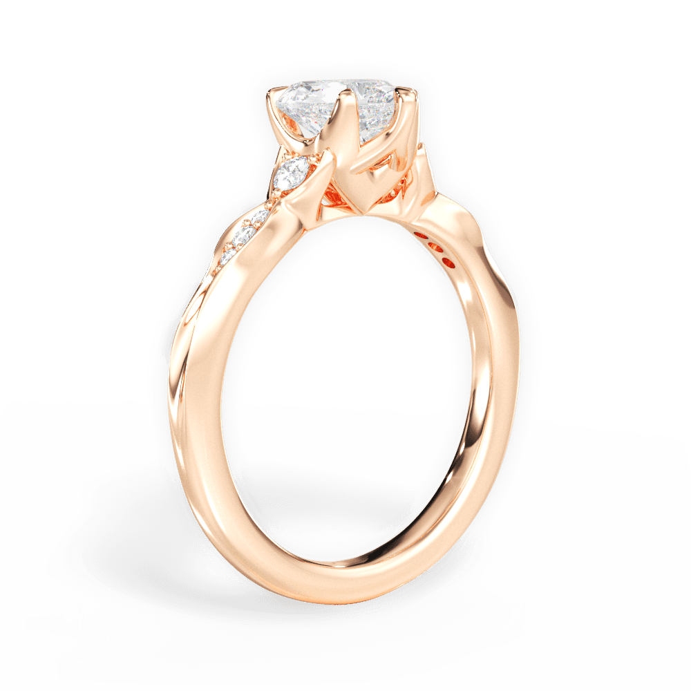 Cassie Heart Cut Lab Grown Diamond 18Kt Rose Gold Engagement Ring - View 3