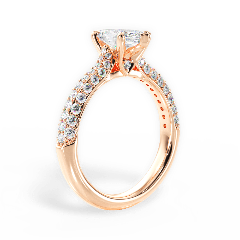 Kira Marquise Cut Lab Grown Diamond 18Kt Rose Gold Engagement Ring - View 4
