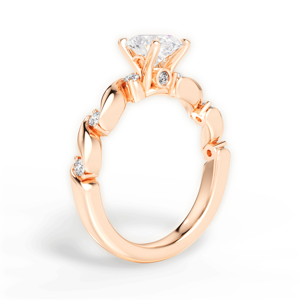 Emma Oval Cut Lab Grown Diamond 18Kt Rose Gold Engagement Ring - View 3
