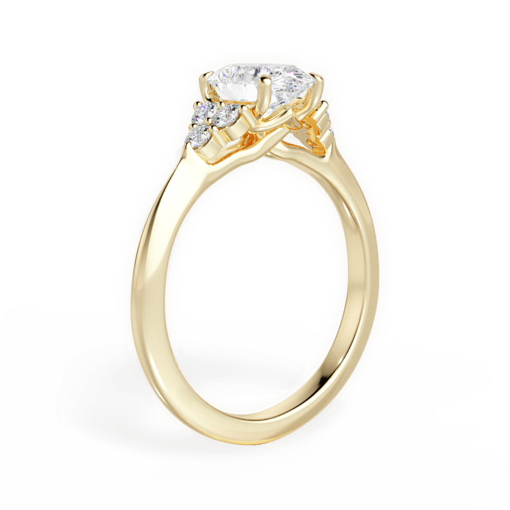 Celeste Oval Cut Lab Grown Diamond 18Kt Yellow Gold Engagement Ring - View 3