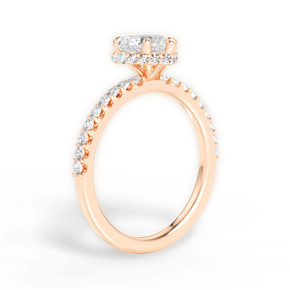 Isabella Heart Cut Lab Grown Diamond 18Kt Rose Gold Engagement Ring - View 4