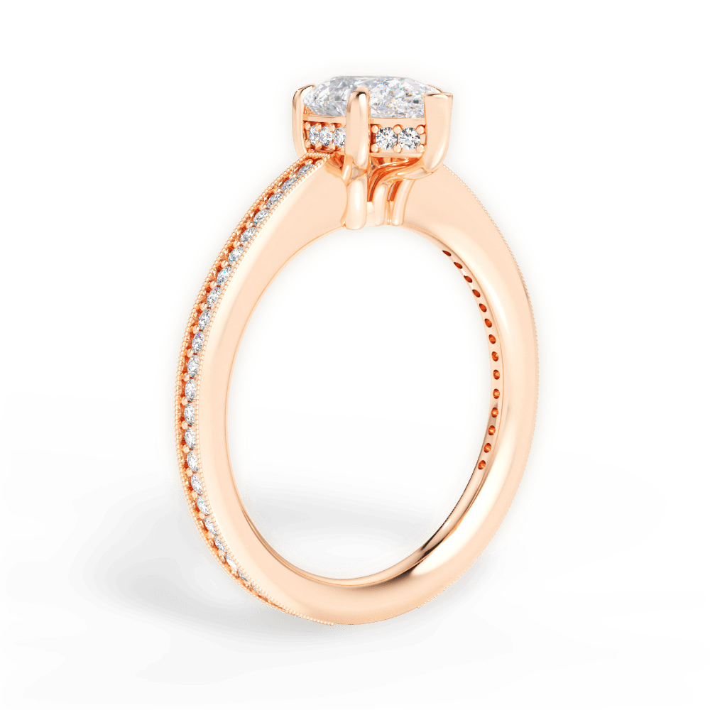 Janet Pear Cut Lab Grown Diamond 18Kt Rose Gold Engagement Ring - View 3
